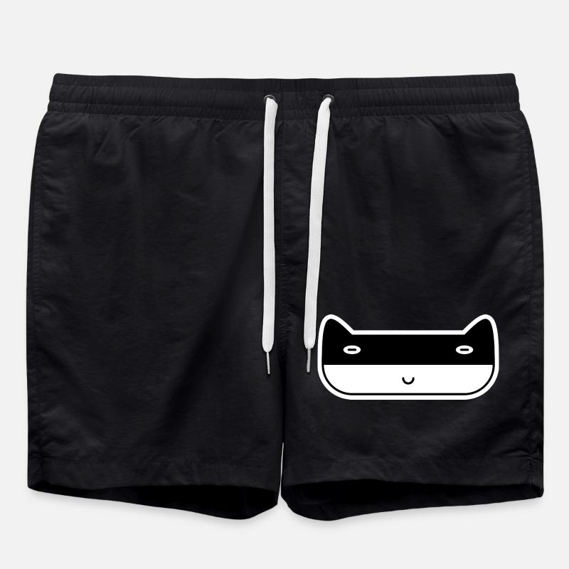 Cat Thug - Swim Trunks - black