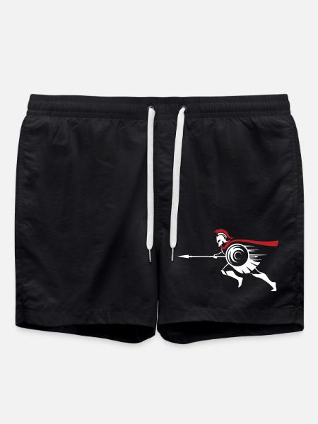 Spartan Sprint Silhouette Mascot Spartan Run - Swim Trunks - black