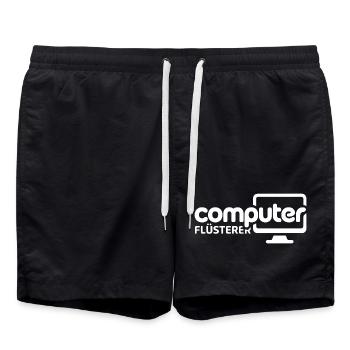Computer Flüsterer Monitor-Illustration - Badeshorts - Schwarz - Vorne - AI Model Male 185 light (185cm)