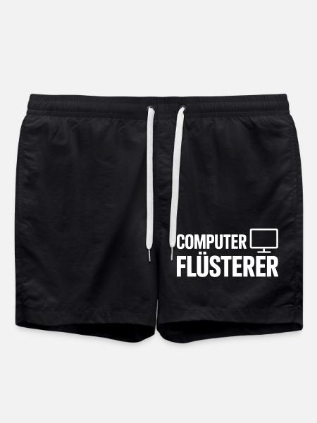 Computer Flüsterer – Monitor-Icon Design - Badeshorts - Schwarz