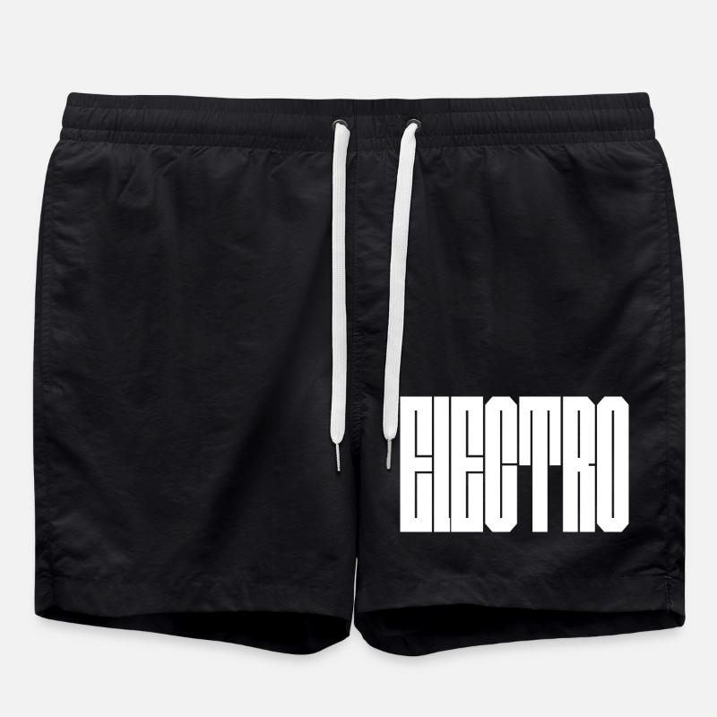 Monochrome vertikale Glyphen - Badeshorts - Schwarz