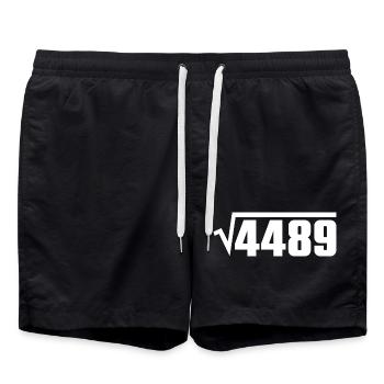 67 - Soixante-sept Numéro 67 Racine carrée 4489 Mème Six S - Short de bain - noir - Devant - AI Model Male 185 light (185cm)