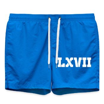 67 - Soixante-sept Numéro 67 Roman LXVII Mème Six Se - Short de bain - cobalt blue - Devant