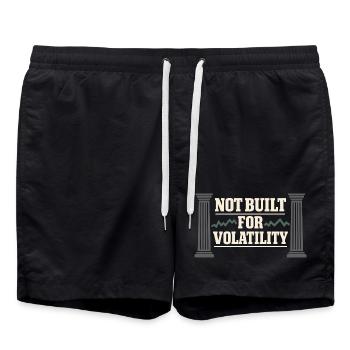 Long-term investor buys and holds - Swim Trunks - black - Front - AI Model Male 185 light (185cm)