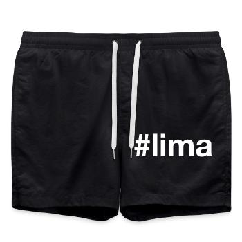 Hashtag Lima Pérou - Short de bain - noir - Devant - AI Model Male 185 light (185cm)
