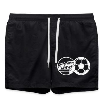Fussball Fans Mannschaft Verein - Badeshorts - Schwarz - Vorne - AI Model Male 185 light (185cm)