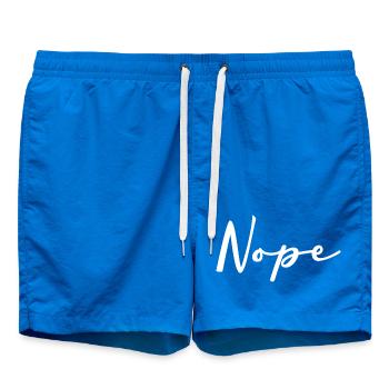 Nope handwriting logo on black - Swim Trunks - cobalt blue - Front