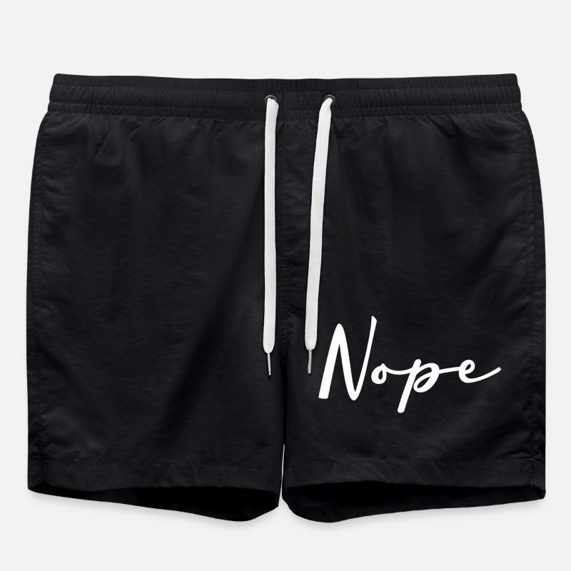 Nope Handschrift Logo auf Schwarz - Badeshorts - Schwarz