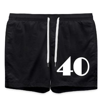 40. 40 ANS. 40e ANNIVERSAIRE. ANNIVERSAIRE 40 ANS. - Short de bain - noir - Devant - AI Model Male 185 light (185cm)