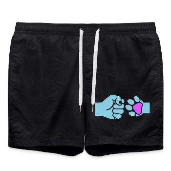 Faust Pfote Check Team - Badeshorts - Schwarz - Vorne - AI Model Male 185 light (185cm)