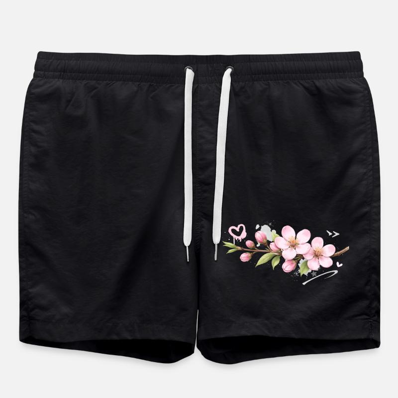 Pfirsichbluten_Graffiti - Swim Trunks - black
