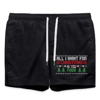 Tout ce que je veux pour Noël, c’est un graphique culinaire - Short de bain - noir - Devant - AI Model Male 185 light (185cm)