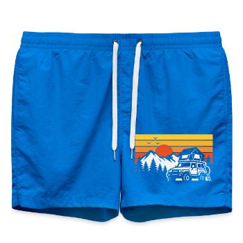 Dachzelt Camping Shirt für Offroad Fans - Badeshorts - Cobalt blue - Vorne