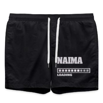 Geschenk für Naima - Badeshorts - Schwarz - Vorne - AI Model Male 185 light (185cm)