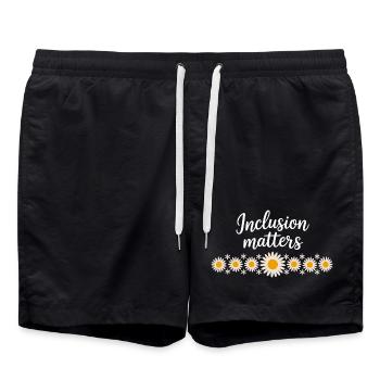 Inclusion matters mit Blütenkette - Badeshorts - Schwarz - Vorne - AI Model Male 185 light (185cm)