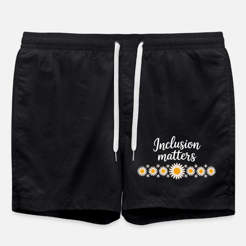Inclusion matters mit Blütenkette - Badeshorts - Schwarz