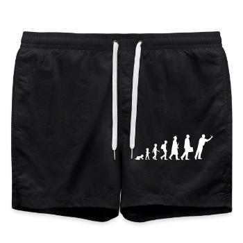 Kind zum Dartspieler - Badeshorts - Schwarz - Vorne - AI Model Male 185 light (185cm)