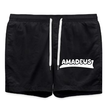 Geschenk für Amadeus - Badeshorts - Schwarz - Vorne - AI Model Male 185 light (185cm)