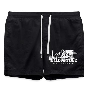 Randonneur randonneur du parc national de Yellowstone - Short de bain - noir - Devant - AI Model Male 185 light (185cm)