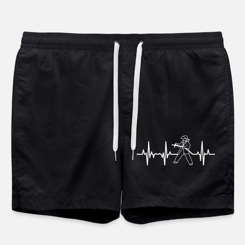 Fire Heart Line - Short de bain - noir