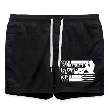 Le pouvoir féminin avec un livre - Short de bain - noir - Devant - AI Model Male 185 light (185cm)