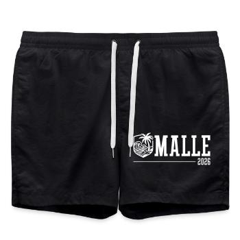 Malle 2026 Palm Trees Beach Mallorca - Swim Trunks - black - Front - AI Model Male 185 light (185cm)