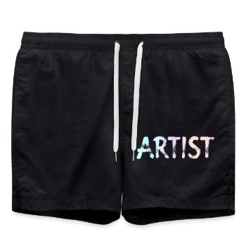 Künstler - Badeshorts - Schwarz - Vorne - AI Model Male 185 light (185cm)
