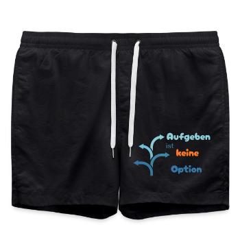 LIEBEVOLL Aufgeben ist keine Option - Badeshorts - Schwarz - Vorne - AI Model Male 185 light (185cm)