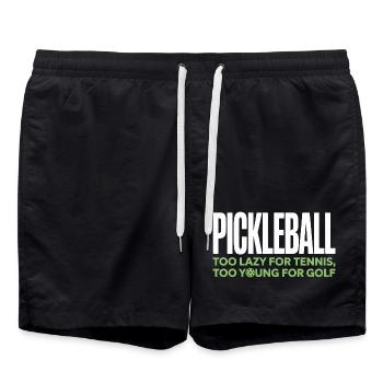 Pickleball Player Too Lazy For Tennis Pickleball - Swim Trunks - black - Front - AI Model Male 185 light (185cm)