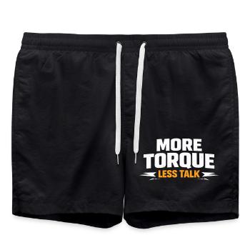 More torque, less talking - Swim Trunks - black - Front - AI Model Male 185 light (185cm)