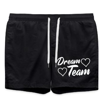 Dream team with hearts - Swim Trunks - black - Front - AI Model Male 185 light (185cm)