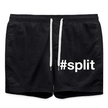 Split Hrvatska Croatia Kroatien Hashtag - Swim Trunks - black - Front - AI Model Male 185 light (185cm)