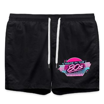 Made in den 80ern Neon Retro - Badeshorts - Schwarz - Vorne - AI Model Male 185 light (185cm)