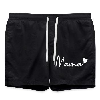 Mama – Muttertag - Badeshorts - Schwarz - Vorne - AI Model Male 185 light (185cm)