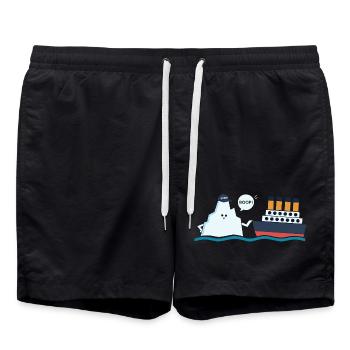 Titanic Funny Titanic and Ic-eberg Boop Parody - Swim Trunks - black - Front - AI Model Male 185 light (185cm)