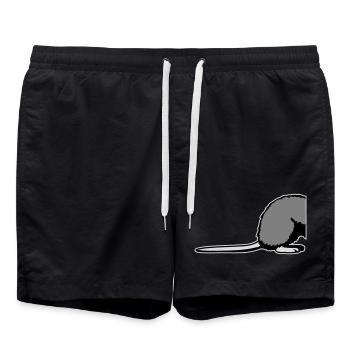 Ratte Rückseite Halb Lustig Schwanz Nagetier Tier - Badeshorts - Schwarz - Vorne - AI Model Male 185 light (185cm)
