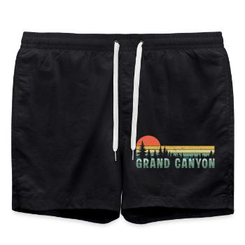 Parc national rétro du Grand Canyon - Short de bain - noir - Devant - AI Model Male 185 light (185cm)