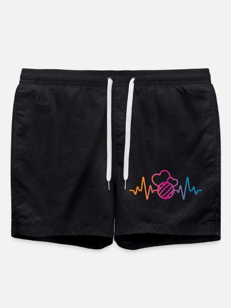 Volleyball heartbeat - Swim Trunks - black