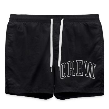 Crew Outline Font - Swim Trunks - black - Front - AI Model Male 185 light (185cm)