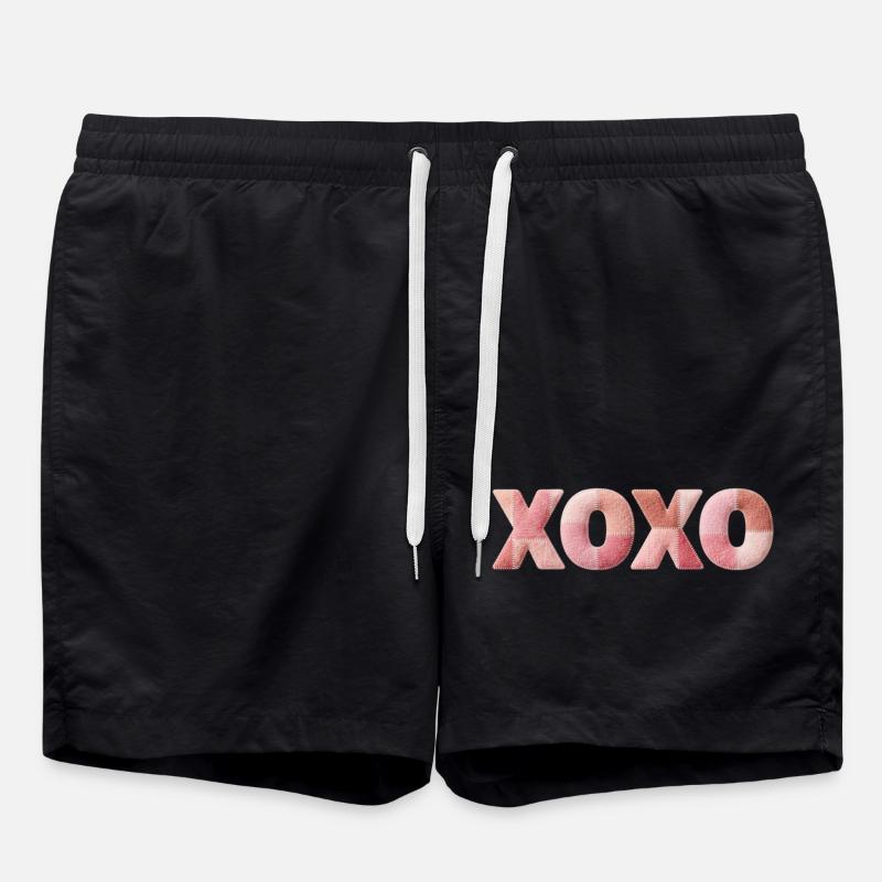 XOXO Patchwork disant Bisou-Câlin - Short de bain - noir
