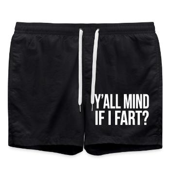 Y'all Mind If I Fart Fart Funny - Swim Trunks - black - Front - AI Model Male 185 light (185cm)
