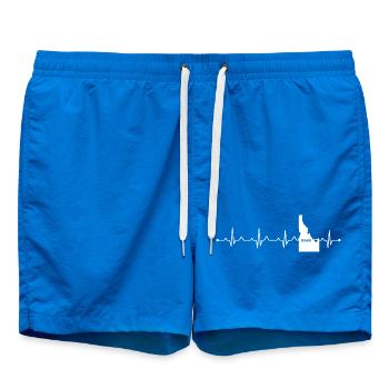 Idaho State Heart Outline Gem State Pride - Swim Trunks - cobalt blue - Front