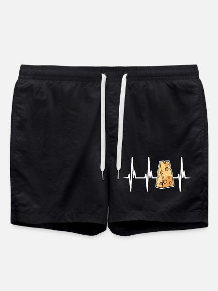 I love Swiss cheese - Swim Trunks - black