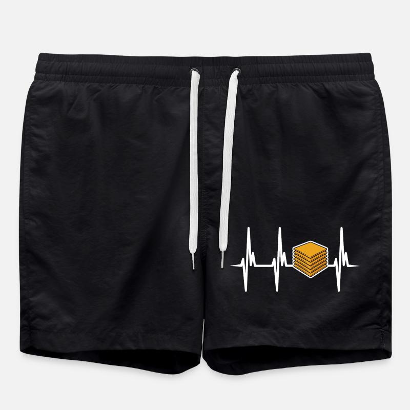 Ich liebe Scheibenkäse - Badeshorts - Schwarz