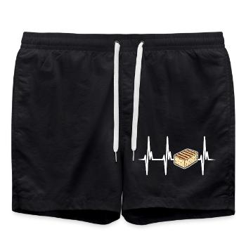 Ich liebe Halloumi Käse - Badeshorts - Schwarz - Vorne - AI Model Male 185 light (185cm)