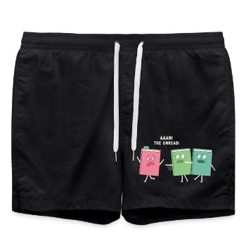 Reader Bookaholic Love Books Bookmark - Funny Book - Swim Trunks - black - Front - AI Model Male 185 light (185cm)