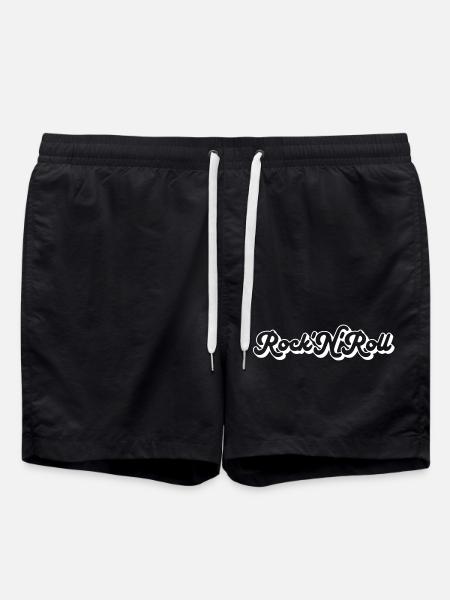Rock 'N' Roll Script - Swim Trunks - black