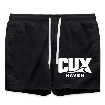 CUXHAVEN – Modern, powerful, Nordic - Swim Trunks - black - Front - AI Model Male 185 light (185cm)