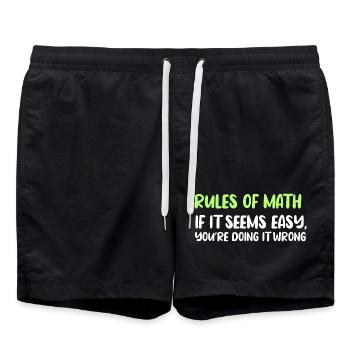 Rules of Math: Easy Seems Wrong - Swim Trunks - black - Front - AI Model Male 185 light (185cm)