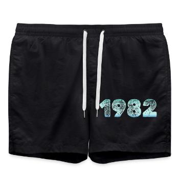 Grunge 1982 Birth Vintage - Swim Trunks - black - Front - AI Model Male 185 light (185cm)